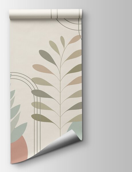 Fotótapéta Absztrakt botanikai design lágy színekkel, Absztrakt fotótapéta, Népszerű fotótapéta, w04070 - Tapeko.hu