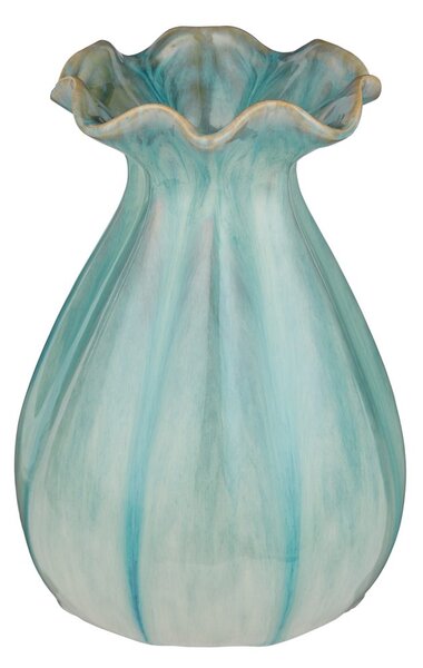 FLORA kerámia váza 31cm kék