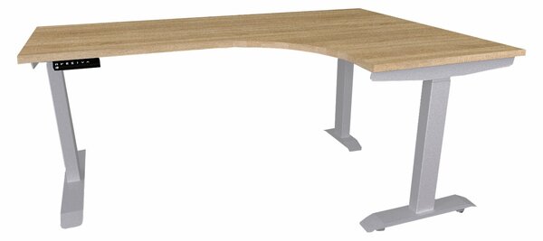ALB-AL160/110 állítható magasságú fémvázas sarok íróasztal szürke vázzal, balos (392518)
