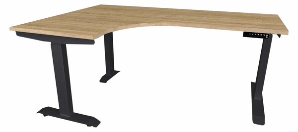 ALB-AL160/110 állítható magasságú fémvázas sarok íróasztal fekete vázzal, jobbos (392520)