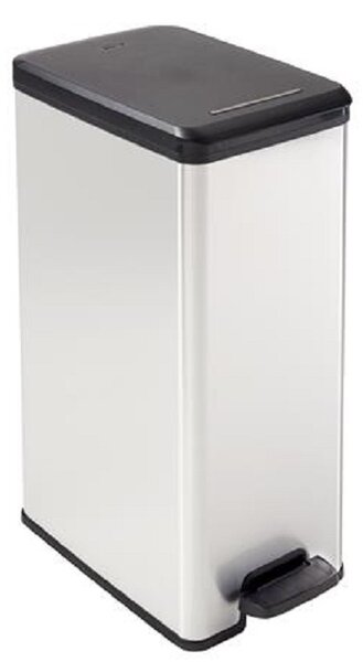 Curver Slim Bin 40 literes pedálos műanyag szemetes - Fekete/Ezüst