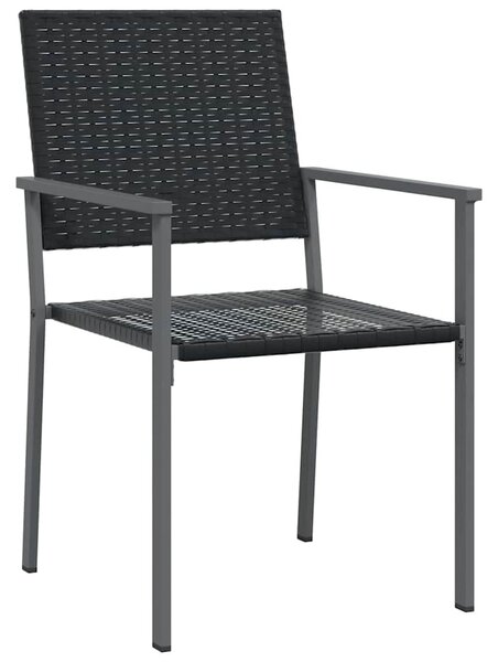 Kert étkező szett 3 pcs Fekete PE Rattan