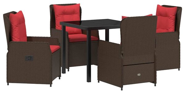Kert étkező szett párnával 5 pcs Barna Poli rattan