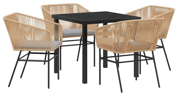 Kert étkező szett párnával 5 pcs Barna Porszórt acél