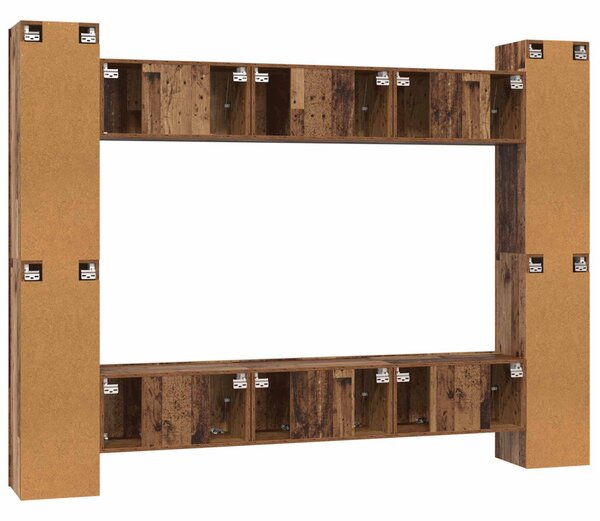 TV szekrény garnitúra 10 pcs Öreg fa 30,5 x 30 x 90 cm Faanyag
