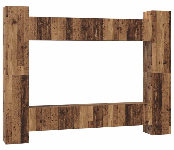 TV szekrény garnitúra 10 pcs Öreg fa 30,5 x 30 x 90 cm Faanyag