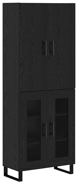 Magasfiú 2 pcs Fekete tölgy 69,5 x 34 x 180 cm