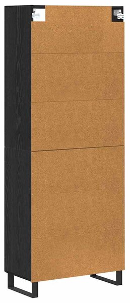 Magasfiú 2 pcs Fekete tölgy 69,5 x 34 x 180 cm