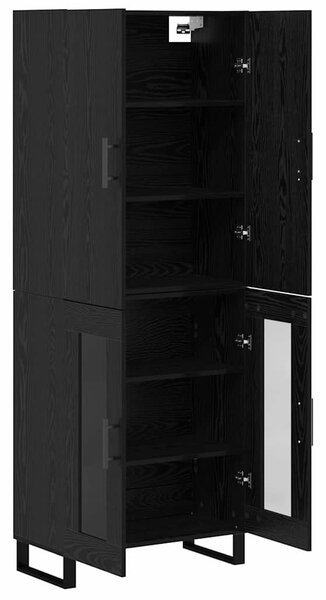 Magasfiú 2 pcs Fekete tölgy 69,5 x 34 x 180 cm