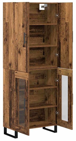 Magasfiú 2 pcs Öreg fa 69,5 x 34 x 180 cm Műanyag Fa és Üveg