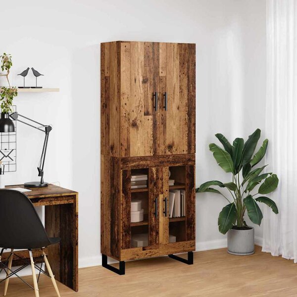Magasfiú 2 pcs Öreg fa 69,5 x 34 x 180 cm Műanyag Fa és Üveg