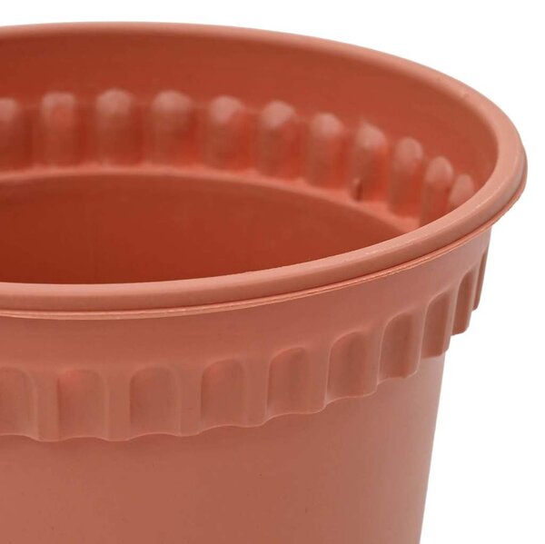 VidaXL Kerek Virágcserép 6 pcs Tégla Vörös Ø 19 x 16 cm Műanyag