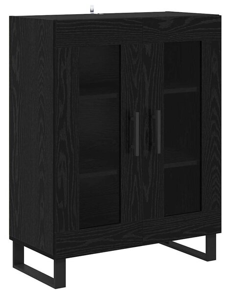 Magasfiú 2 pcs Fekete tölgy 69,5 x 34 x 180 cm