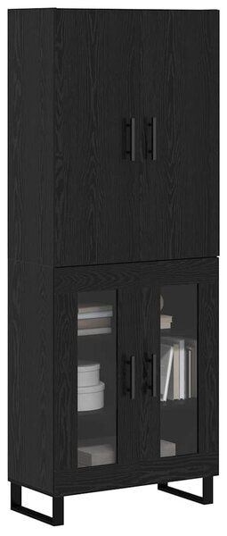 Magasfiú 2 pcs Fekete tölgy 69,5 x 34 x 180 cm