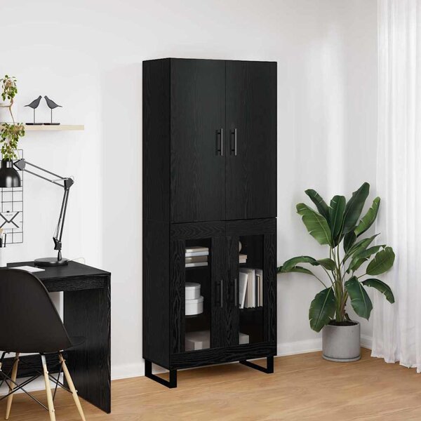 Magasfiú 2 pcs Fekete tölgy 69,5 x 34 x 180 cm