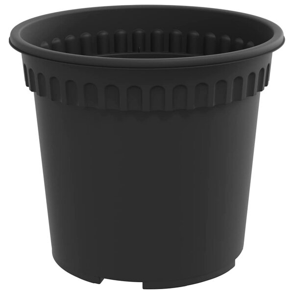 VidaXL Kerek Virágcserép 6 pcs Fekete Ø 15 x 12 cm Műanyag