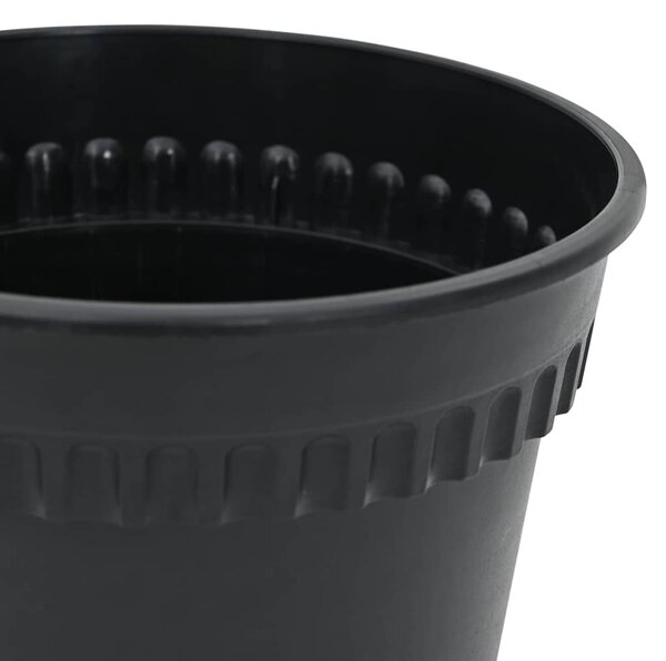 VidaXL Kerek Virágcserép 6 pcs Fekete Ø 19 x 16 cm Műanyag