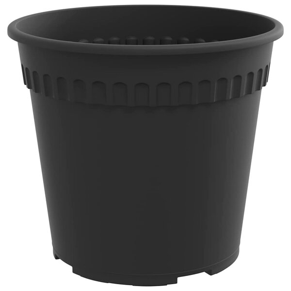 VidaXL Kerek Virágcserép 6 pcs Fekete Ø 19 x 16 cm Műanyag