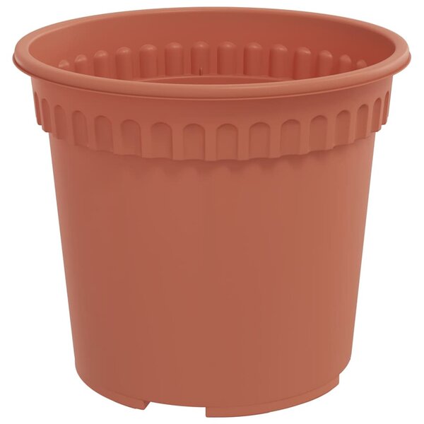 VidaXL Kerek Virágcserép 6 pcs Tégla Vörös Ø 15 x 12 cm Műanyag