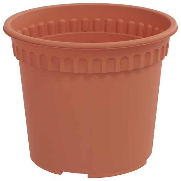VidaXL Kerek Virágcserép 6 pcs Tégla Vörös Ø 12,5 x 10 cm Műanyag