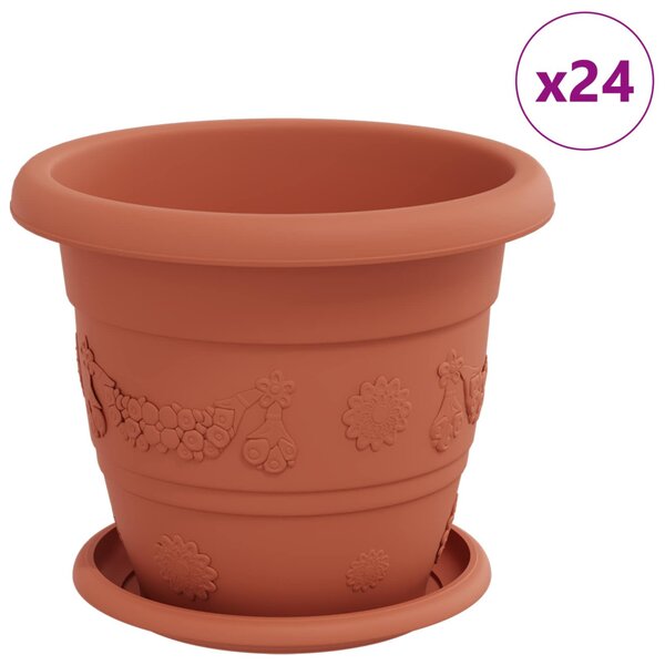 Növénycserép 24 db Tégla Vörös Ø 22 x 18 cm Műanyag