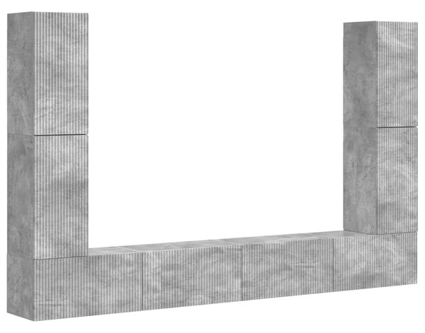 TV szekrény garnitúra 8 pcs Beton Szürke Faanyag