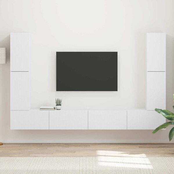 TV szekrény garnitúra 8 pcs Fehér Faanyag