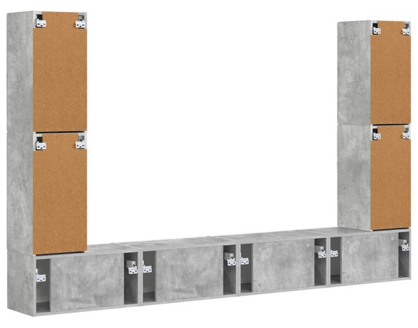 TV szekrény garnitúra 8 pcs Beton Szürke Faanyag