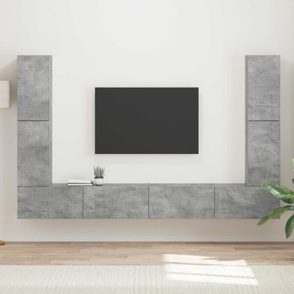 TV szekrény garnitúra 8 pcs Beton Szürke Faanyag