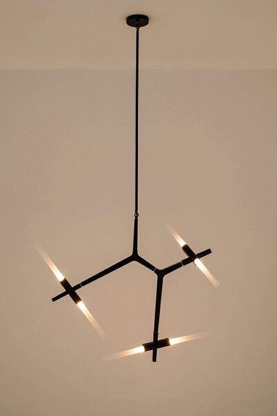King Home Candelabr 6 Függőlámpa Alumínium Fekete Faág-inspirált