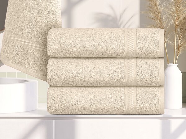 CLARYSSE ELEGANCE törölköző 70x140 cm krémszínű, 100% pamut