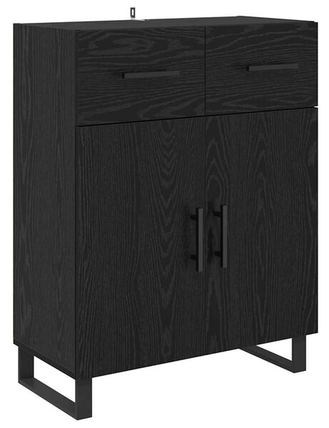 Magasfiú 2 pcs Fekete tölgy 69,5 x 34 x 180 cm Faanyag