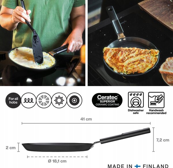 Palacsintasütő Fiskars HARD FACE 22 cm-es, kerámia bevonattal