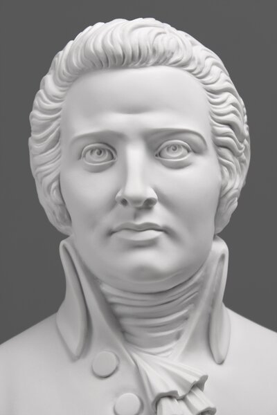 Mozart mellszobor márvány luxus lakberendezés modern lakásdekoráció