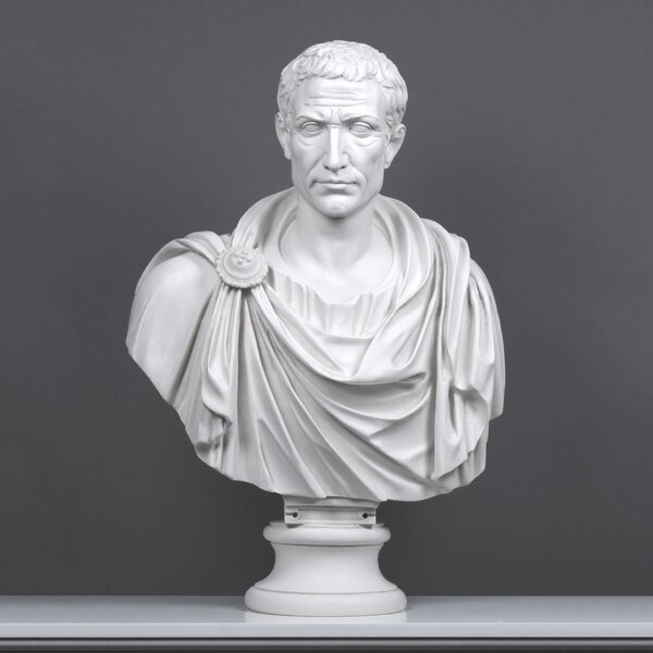 Julius Caesar tógában - Mellszobor márvány luxus lakberendezés görög