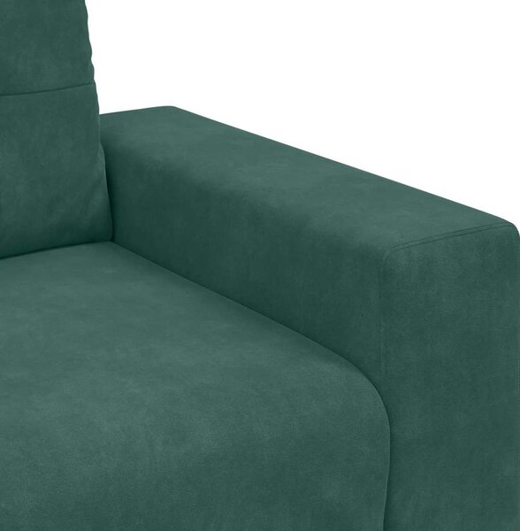 Sötétzöld bársony loveseat kanapé 120 cm