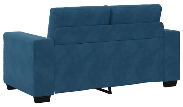 Kék bársony loveseat kanapé 120 cm