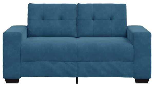 Kék bársony loveseat kanapé 120 cm