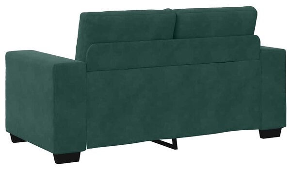 Sötétzöld bársony loveseat kanapé 120 cm