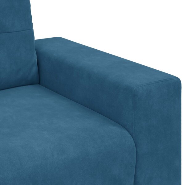 Kék bársony loveseat kanapé 120 cm