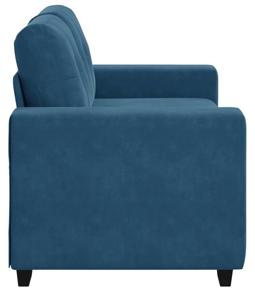 Kék bársony loveseat kanapé 120 cm