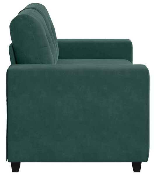 Sötétzöld bársony loveseat kanapé 120 cm
