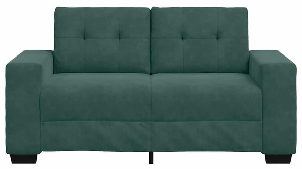 Sötétzöld bársony loveseat kanapé 120 cm