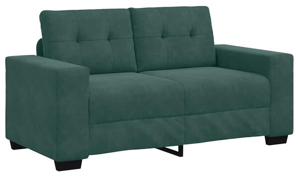 Sötétzöld bársony loveseat kanapé 120 cm
