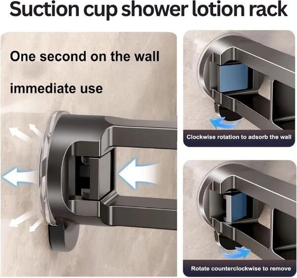 Lotionshelf™ Vákuumos Zuhanypolc Testápolóknak