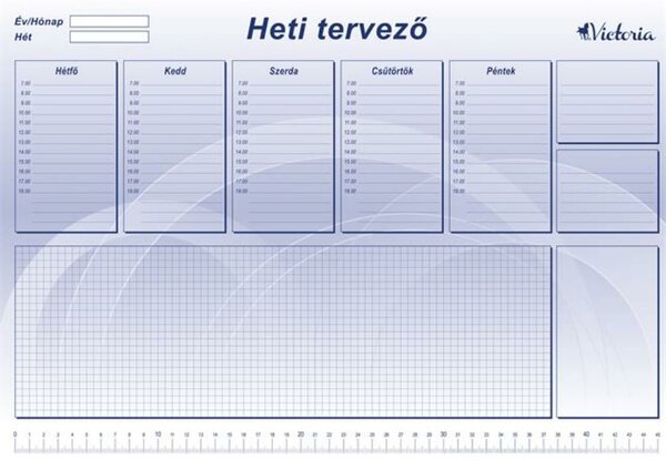 Könyökalátét, 470x330 mm, heti tervezővel, VICTORIA OFFICE (INV31828)