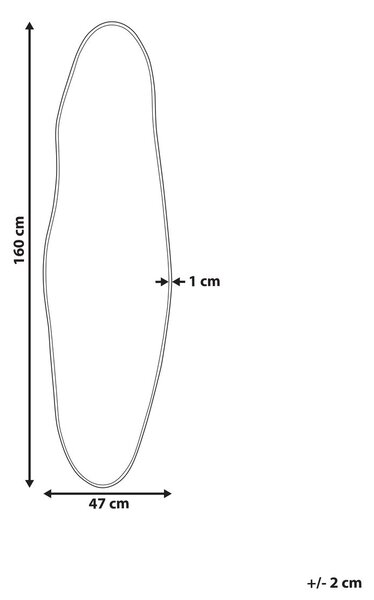 Falitükör SALINS 47 cm 160 cm Fém Arany