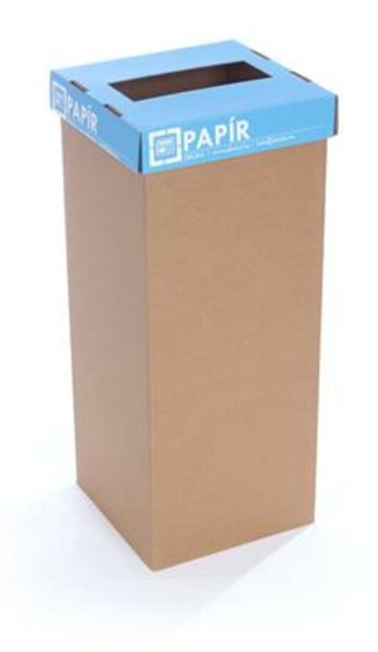 Szelektív hulladékgyűjtő, újrahasznosított, 50 l, RECOBIN Office, kék (URE002)