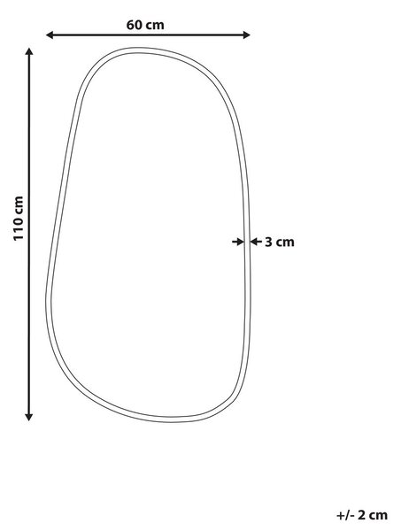 Falitükör VERNAIS 60 cm 110 cm Fém Arany