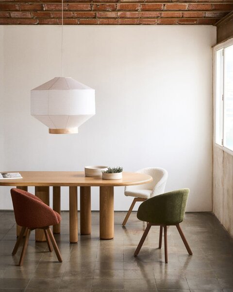 Barna kárpitozott étkezőfotel Marvin – Kave Home